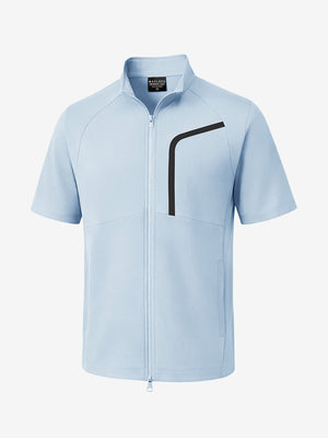 3d digital rendering of the apparel, lightweight upf50+ short sleeve golf vests jacket in light blue