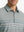 Front half-body view from nose to chest of model wearing LIGHT GREY Stylish Chest Print Snap Polo