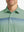 Front half-body view from nose to chest of model wearing BERYL GREEN Stylish Chest Print Snap Polo