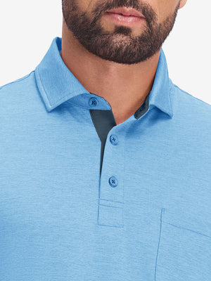 Performance Heather Contrast Collar Polo Shirts