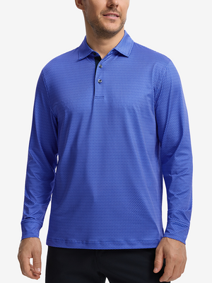 Lightweight Print Long Sleeve Polo