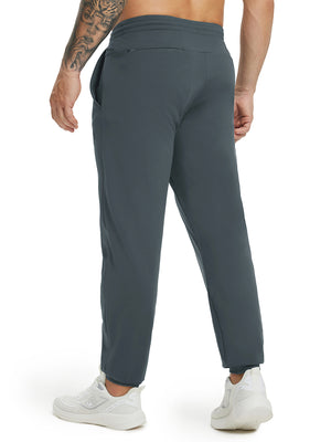 Water Resistant Comfy Fleece Golf Joggers in dark grey, front lower body fit view