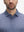 Front view from nose to chest of model wearing light dark blue grid ultra-light quick dry moisture wicking collared polo shirt