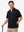 Upper body wearing view on model, lightweight upf50+ short sleeve golf vests jacket in black