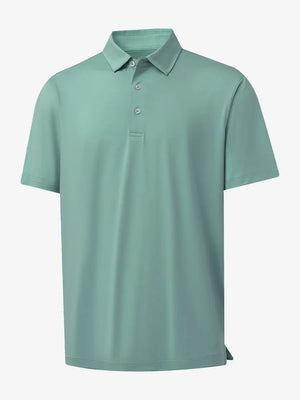3D rendering of Everyday Solid Jersey Polo in BERYL GREEN, emphasizing design and fit.