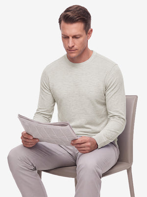 Micro-Fleece Lining Lightweight Heather Sweatshirt
