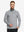 Men wearing Heather Pinstripe Brushed Dry Fit Quarter Zip Pullover in black heather, front half body fit view