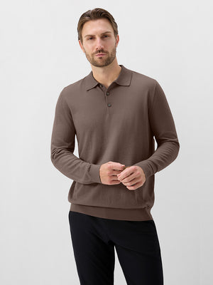 Pure Merino Wool Knit Sweater Polo Shirts