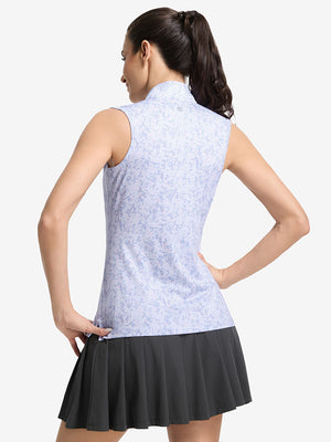 Women's Sleeveless Q-Zip Print Golf Shirts