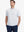Model wearing Pink Blue Stripe Performance Stripe Golf Shirt – front half-body pose