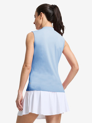 Women's Moisture-Wicking Mock Neck Sleeveless Golf Tops