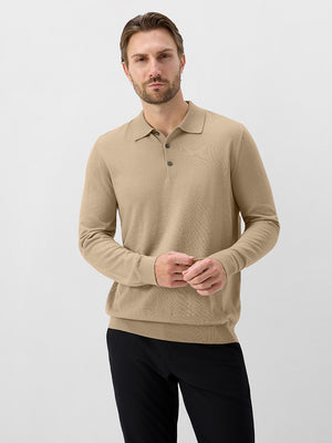 Pure Merino Wool Knit Sweater Polo Shirts