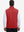 Back upper body view of the red print collar quarter zip golf vest, clean cut and relaxed posture.