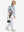 Boys Stretch Fleece Lined Casual Golf Pants in white, model front view carrying tennis bag