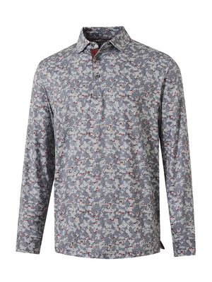Lightweight Print Long Sleeve Polo