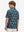 Back half-body of boy in easter bunny eggs performance print boys golf polo
