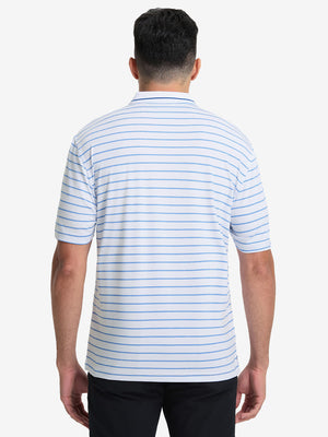 Non-Curl Ribbed Collar Striped Polo Shirts