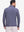 Back upper body shot of model wearing light dark blue grid featherweight midlayer quarter zip pullover