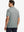 Back half-body view of model in LIGHT GREY Stylish Chest Print Snap Polo