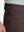 Close-up of right front pocket on Stretch Plain Everyday Pants, detailed stitching – DARK BROWN