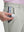 Detail view of front pocket on silver gray breathable casual slacks with 4 pockets