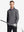 Back half-body view, model showcasing fit of BLACK MELANGE Moisture Wicking Quarter Zip Pullover.