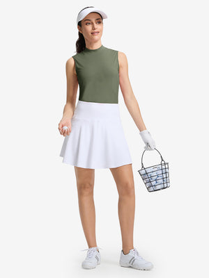 Women's Moisture-Wicking Mock Neck Sleeveless Golf Tops