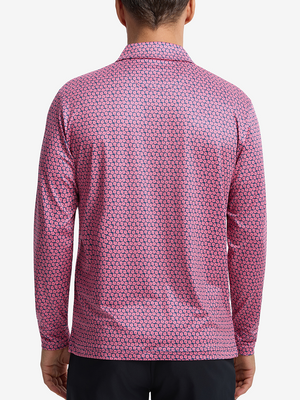 Lightweight Print Long Sleeve Polo