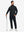 Lifestyle shots of water-resistant fleece golf vests in black, worn while holding golf clubs