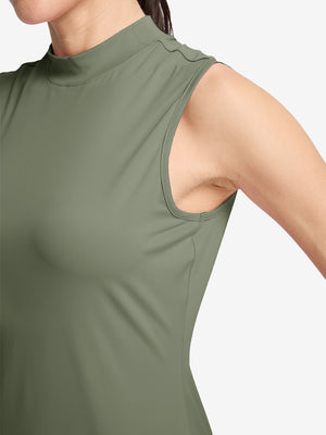Women's Moisture-Wicking Mock Neck Sleeveless Golf Tops