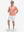 Full-body shot of model in orange red grid ultra-light quick dry moisture wicking collared polo shirt