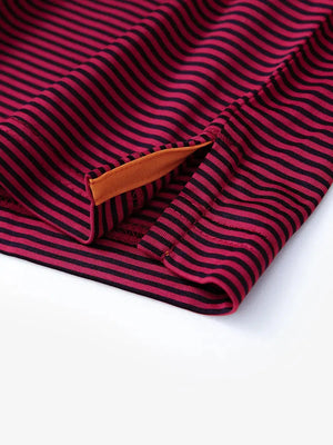 Hem slit detail – Red Stripe Performance Cooling Polo for youth