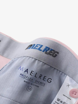 Waistband interior branding and size tag – pink shorts, 9 Inch