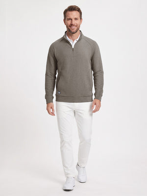 Heather Textured Quarter Zip Pullover