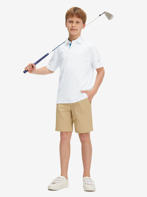 Boys Quick Dry Fit Athletic Solid Polo Shirts