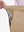Detail view of elastic waistband on light khaki breathable casual slacks with 4 pockets