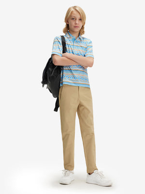 Youth Print Stretch Lightweight Polo Shirts