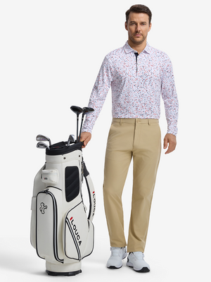 Lightweight Print Long Sleeve Polo