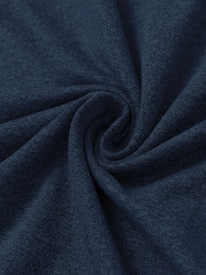Fabric close-up of Quarter zip melange pullover with blended texture incobalt heather