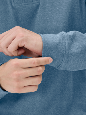 Heather Brushed Rib Knit Quarter Zip with 2 Pockets