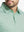 Close-up front view from nose to chest wearing EMERALD Performance Ananas Jacquard Polo