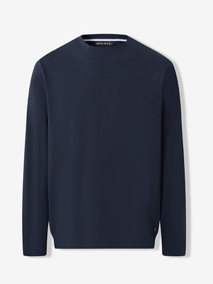Heather Brushed Rib Knit Crewneck Sweatshirt