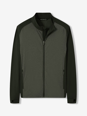 Windproof Colorblock Heather Full Zip Jacket
