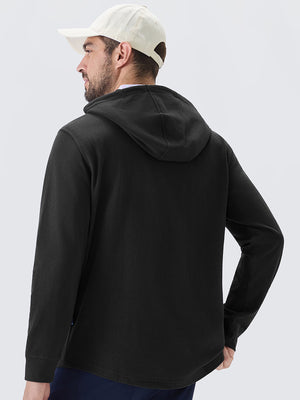 Stretch Ultra-Comfy Heather Brushed Rib Knit Hoodie