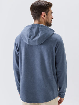 Stretch Ultra-Comfy Heather Brushed Rib Knit Hoodie