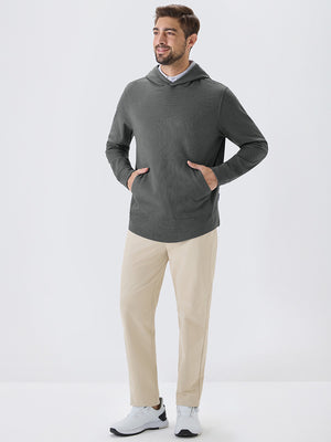 Stretch Ultra-Comfy Heather Brushed Rib Knit Hoodie