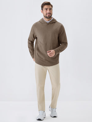 Stretch Ultra-Comfy Heather Brushed Rib Knit Hoodie