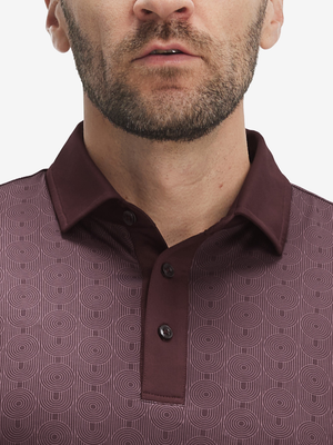 Stylish Full Print Contrast Collared Golf Polo Shirts