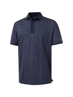 Stylish Full Print Contrast Collared Golf Polo Shirts