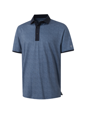 Stylish Full Print Contrast Collared Golf Polo Shirts